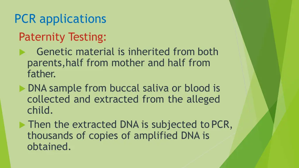 pcr applications paternity testing genetic