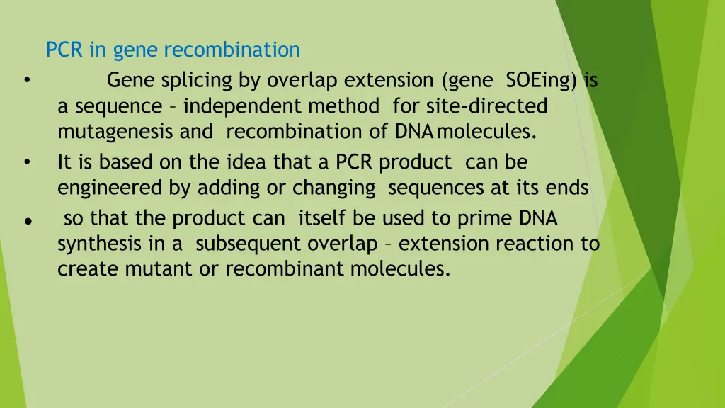 pcr in gene recombination gene splicing