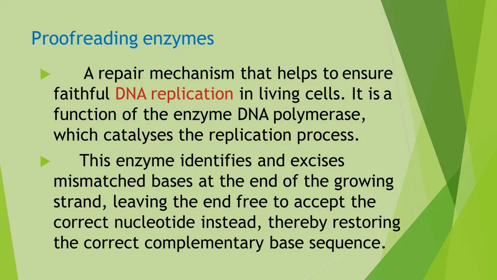 proofreading enzymes