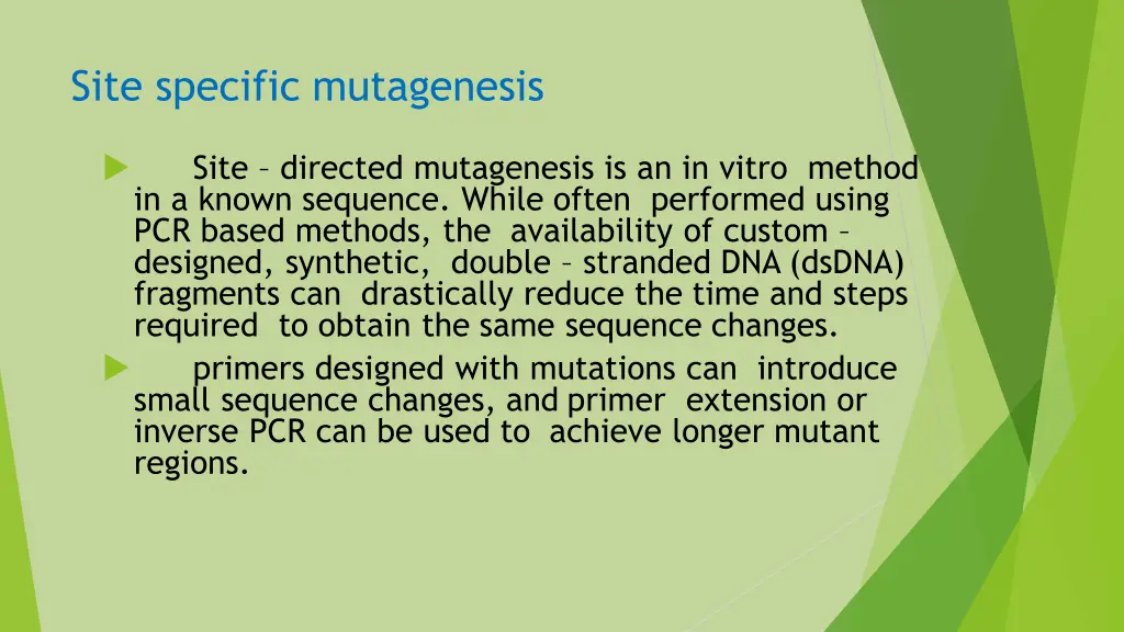 site specific mutagenesis