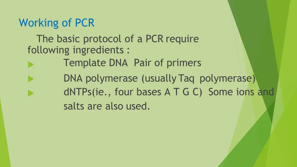 working of pcr the basic protocol