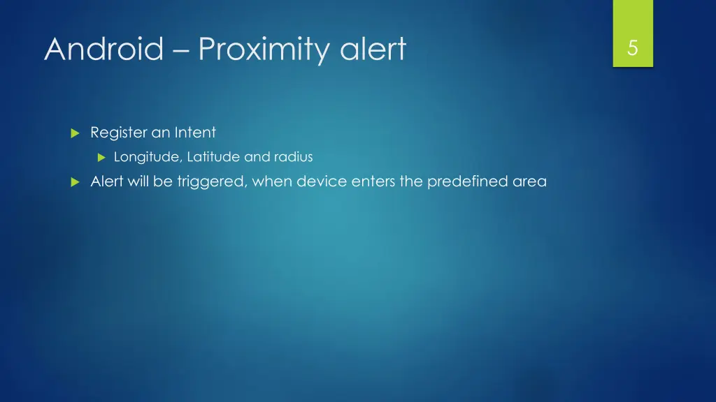 android proximity alert