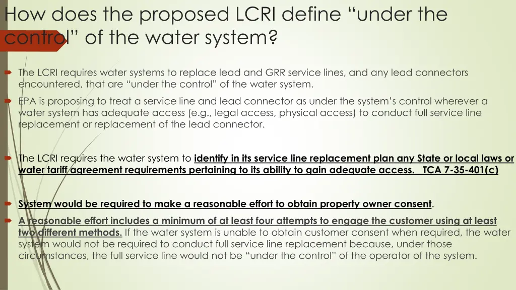 how does the proposed lcri define under