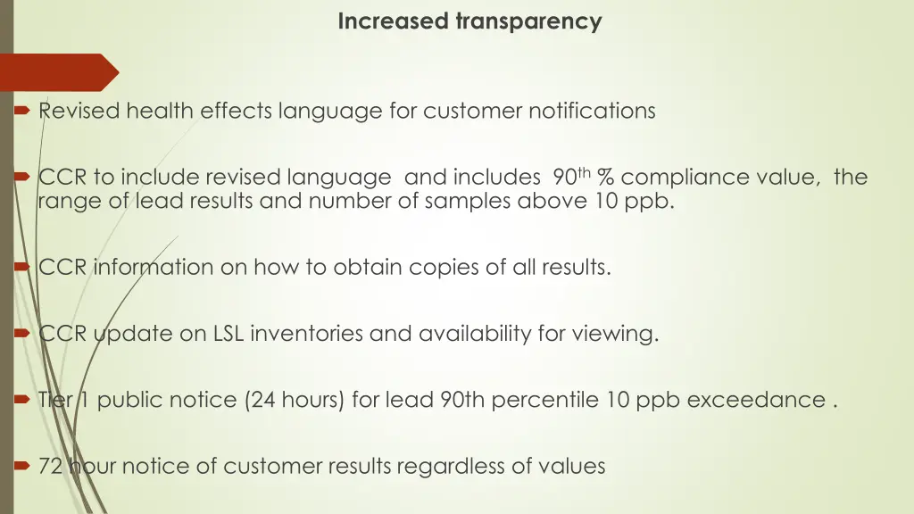 increased transparency
