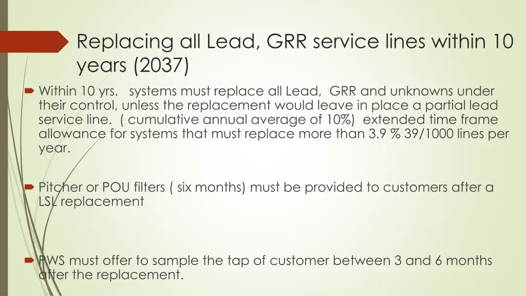 replacing all lead grr service lines within