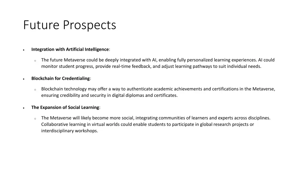 future prospects