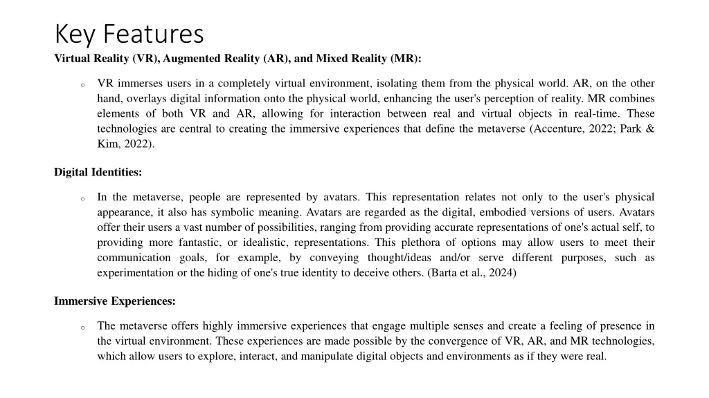 key features virtual reality vr augmented reality