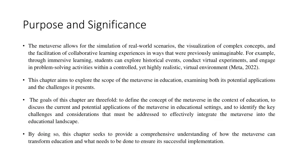 purpose and significance