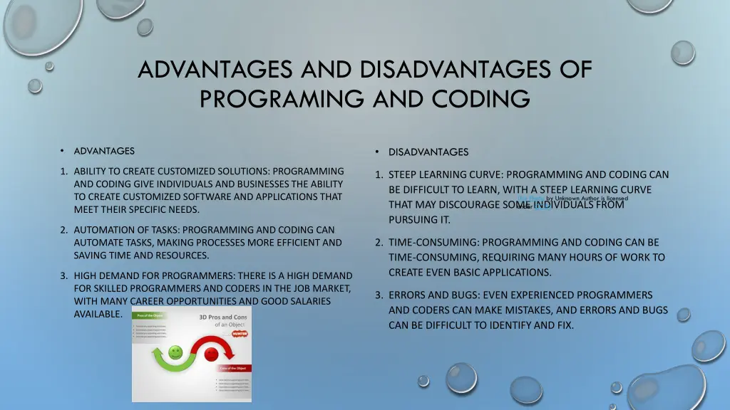 advantages and disadvantages of programing