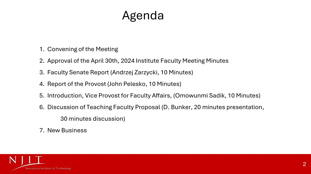 agenda