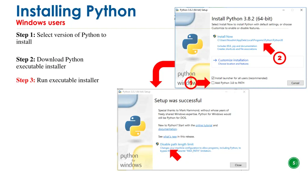 installing python windows users 2