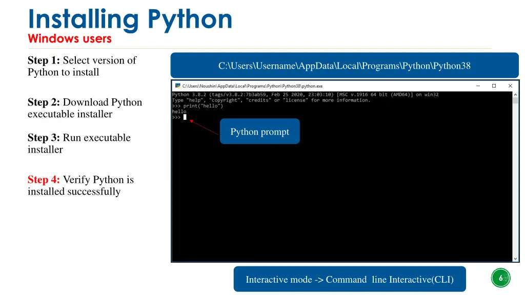 installing python windows users 3