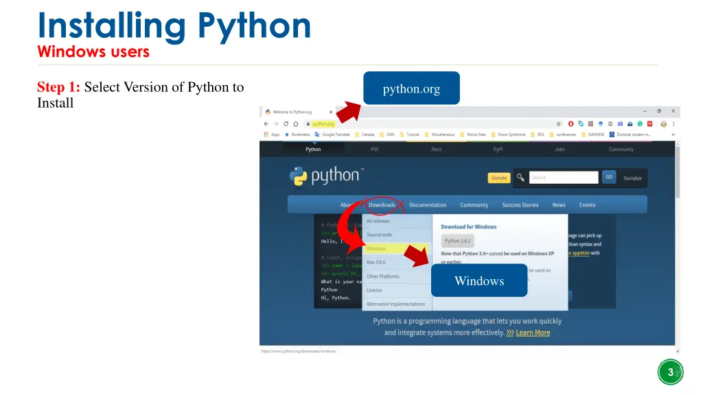installing python windows users