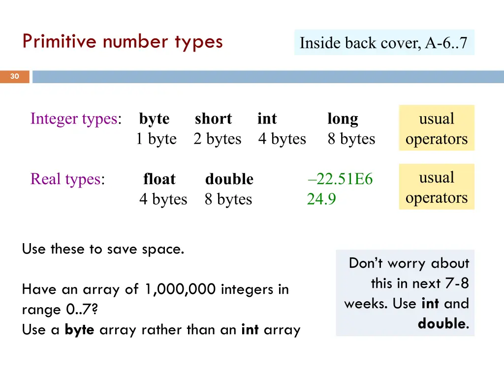 primitive number types