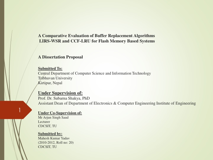 a comparative evaluation of buffer replacement