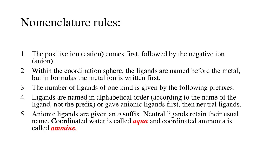 nomenclature rules