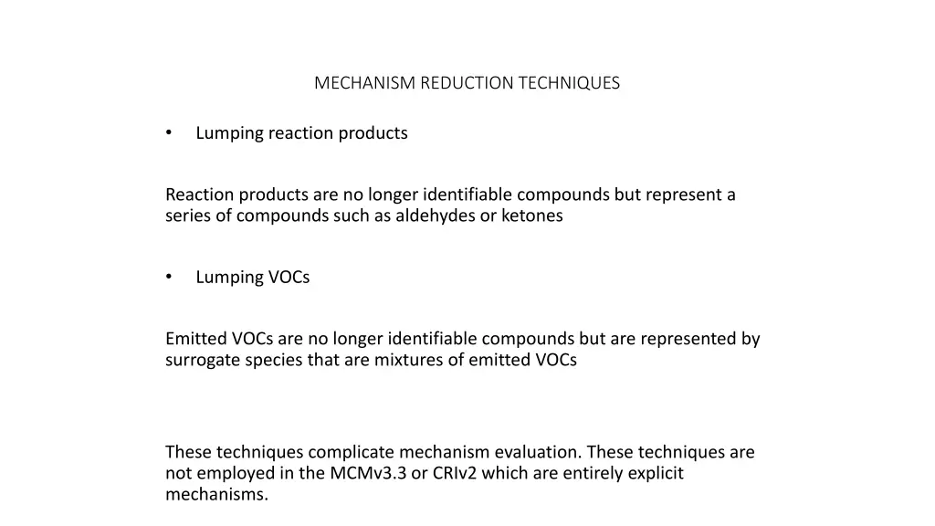 mechanism reduction techniques