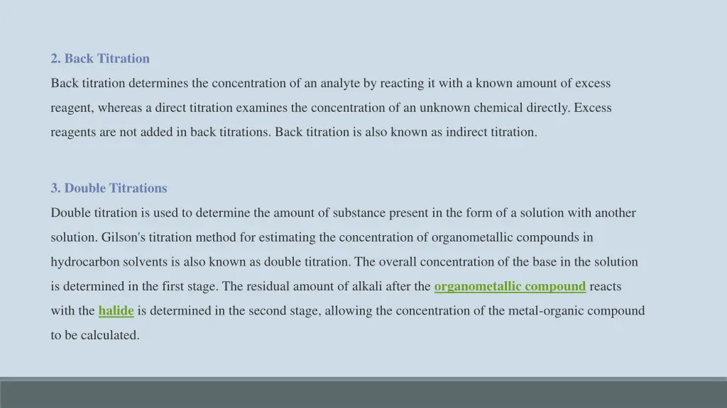 2 back titration