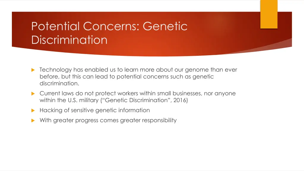 potential concerns genetic discrimination