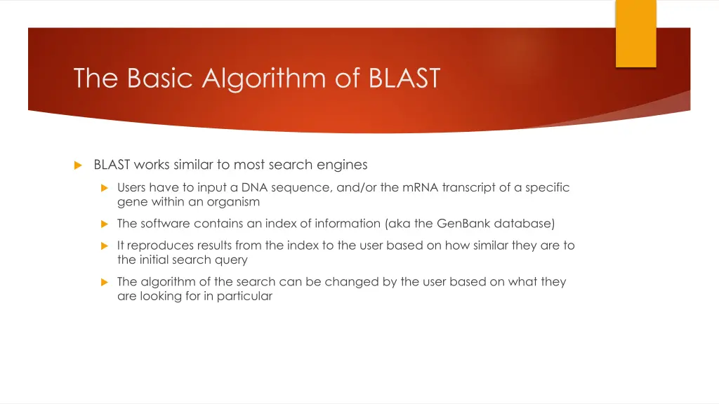 the basic algorithm of blast