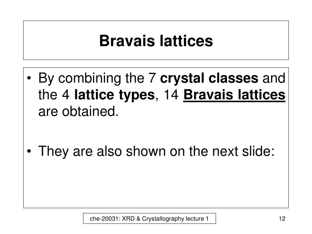 bravais lattices