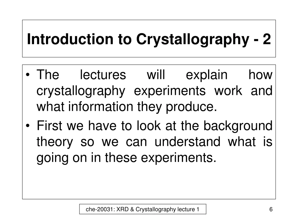 introduction to crystallography 2