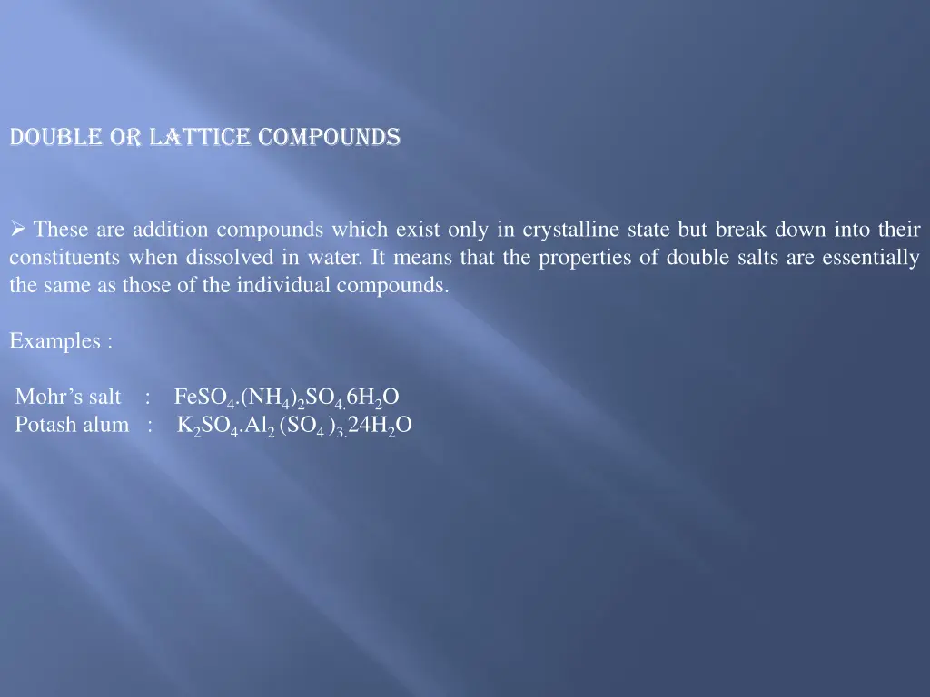 double or lattice compounds