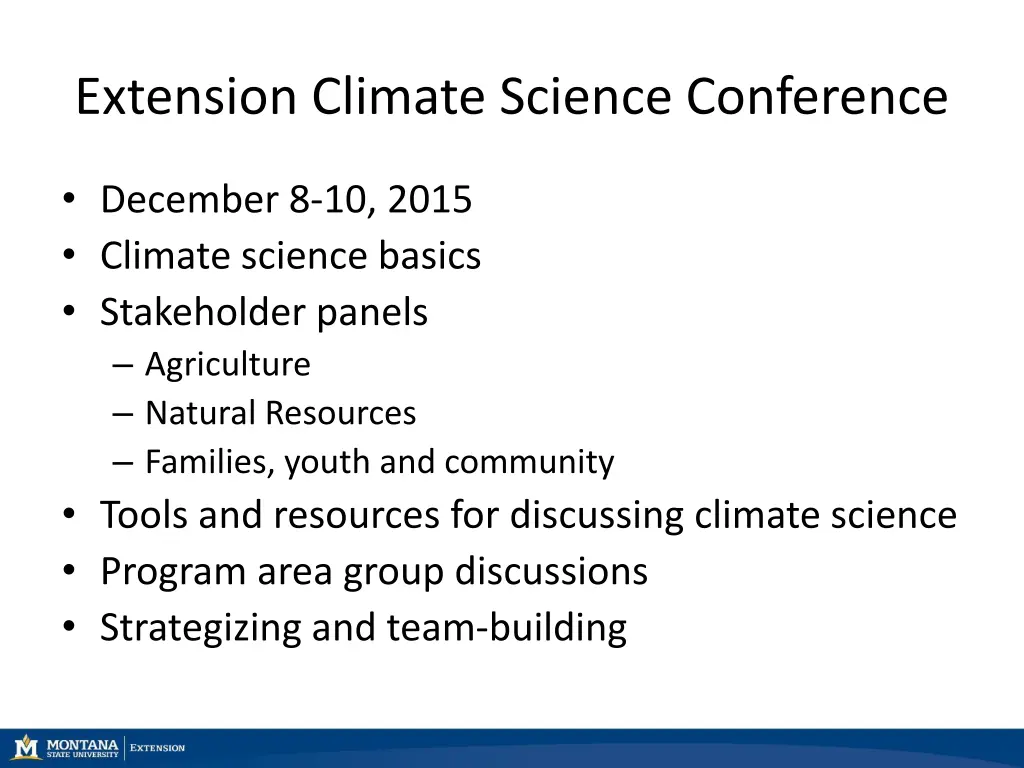 extension climate science conference