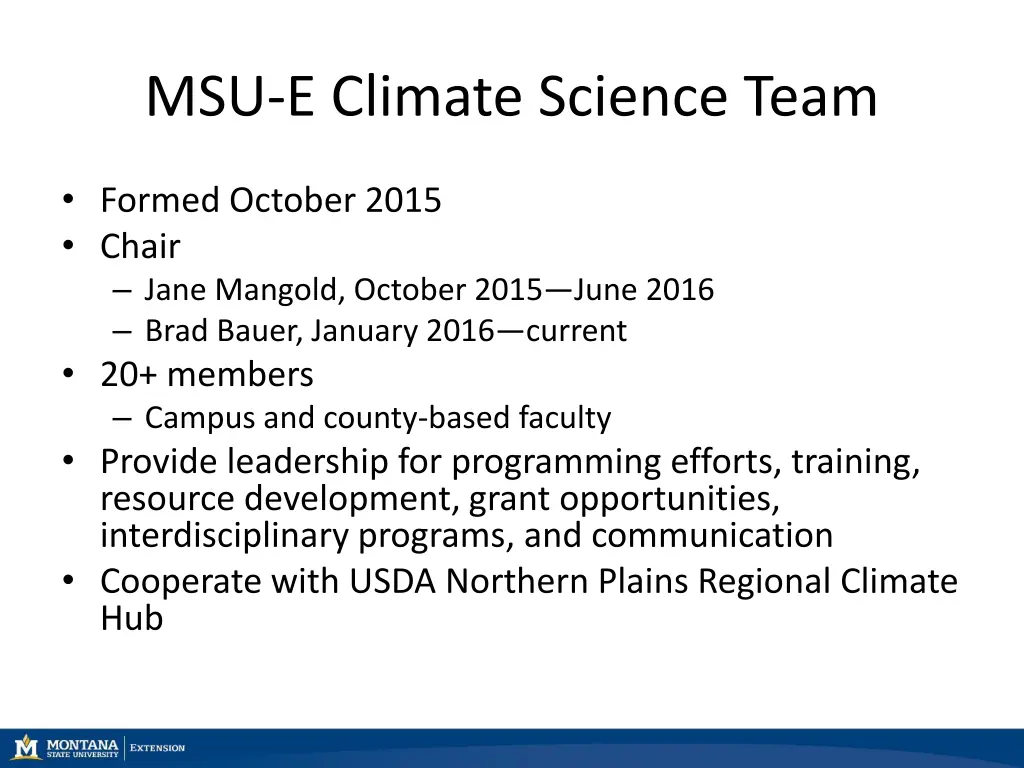 msu e climate science team