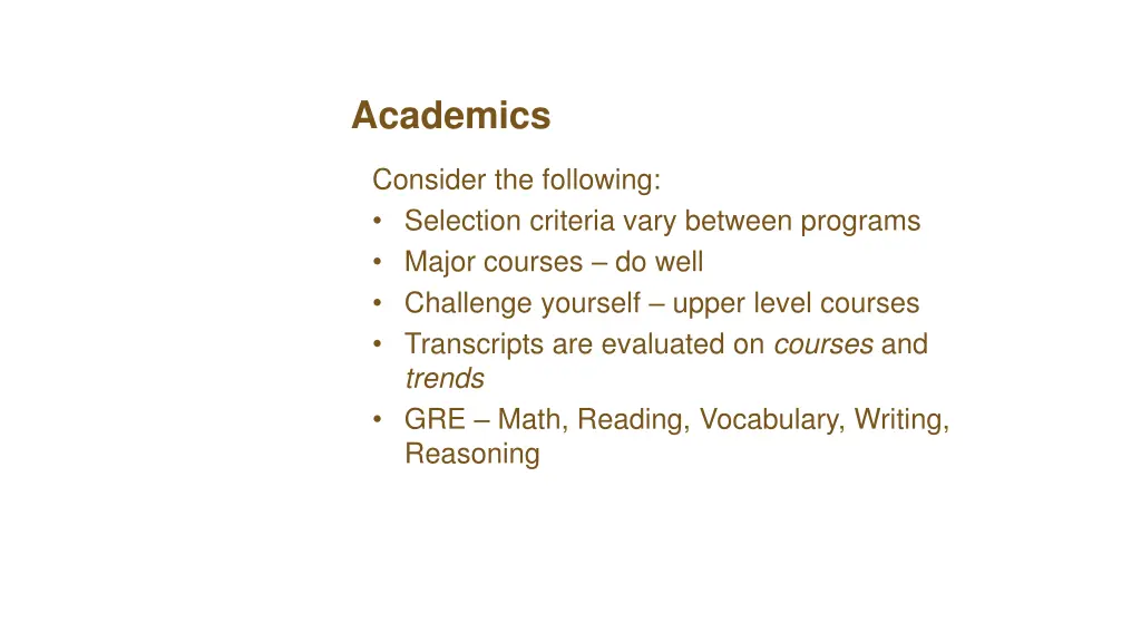 academics