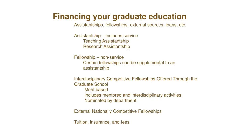 financing your graduate education