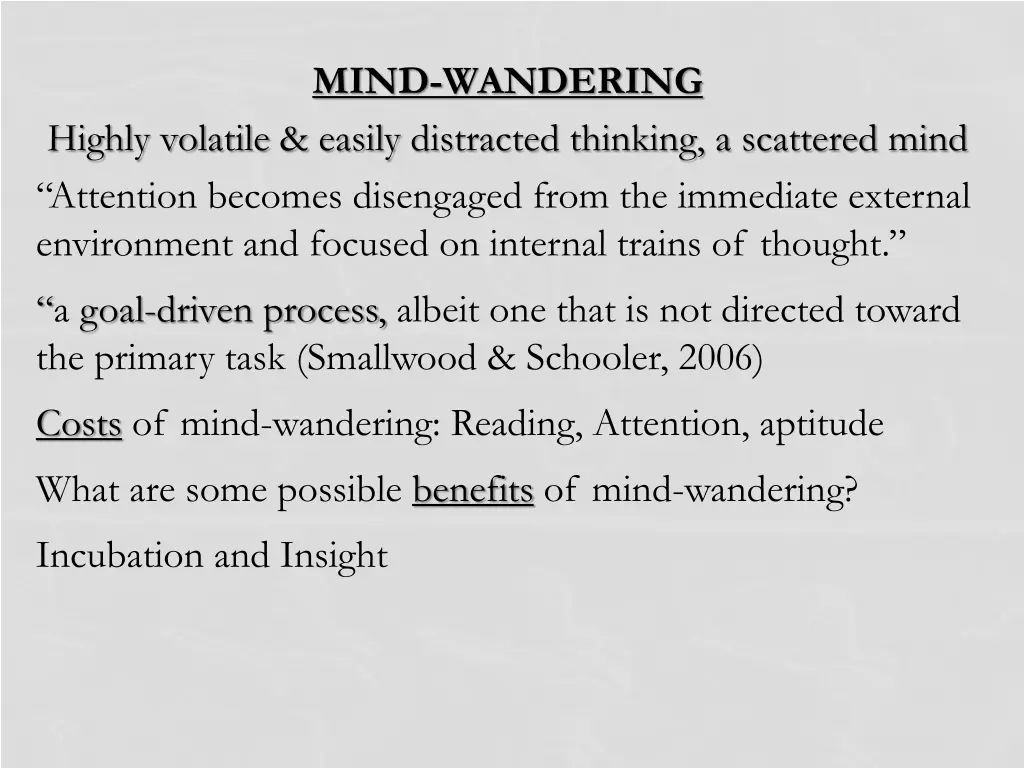 mind wandering