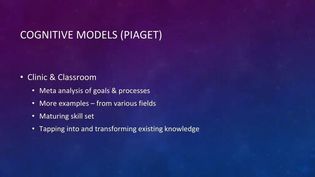 cognitive models piaget