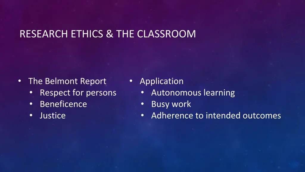 research ethics the classroom