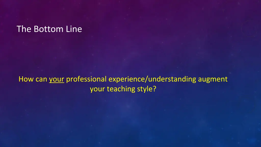 the bottom line