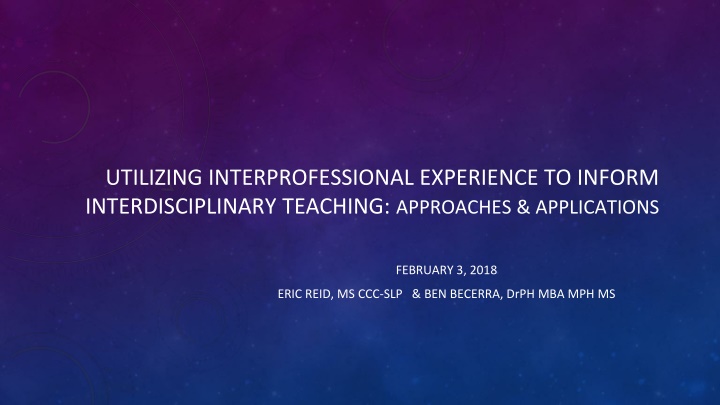 utilizing interprofessional experience to inform