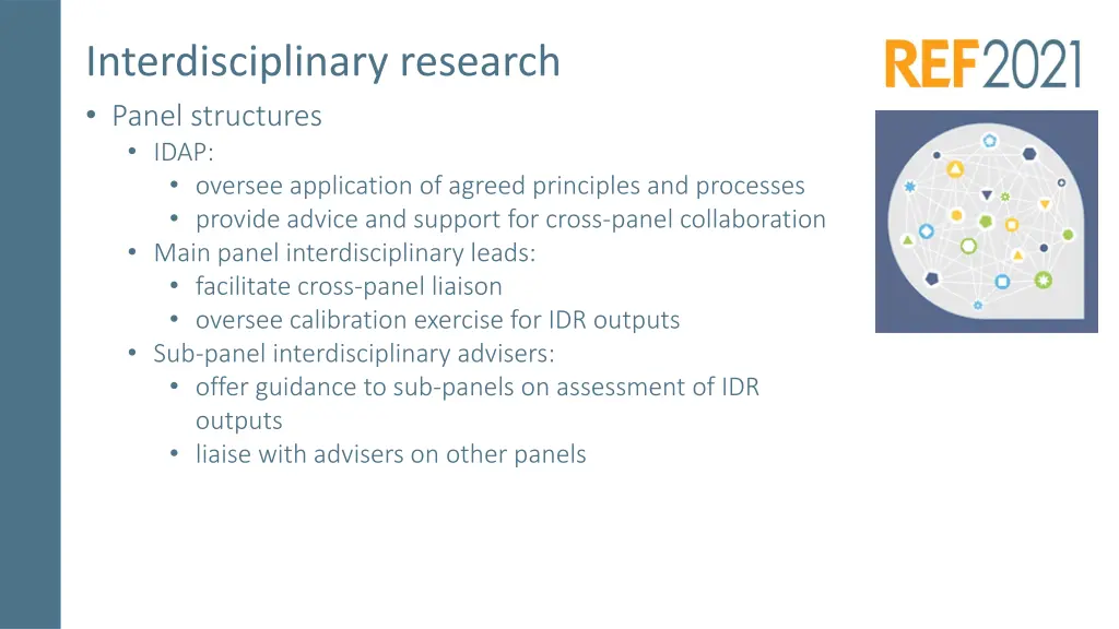 interdisciplinary research panel structures idap