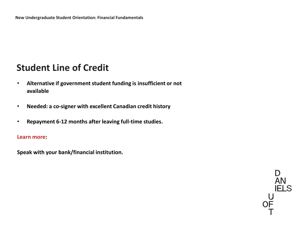 new undergraduate student orientation financial 11