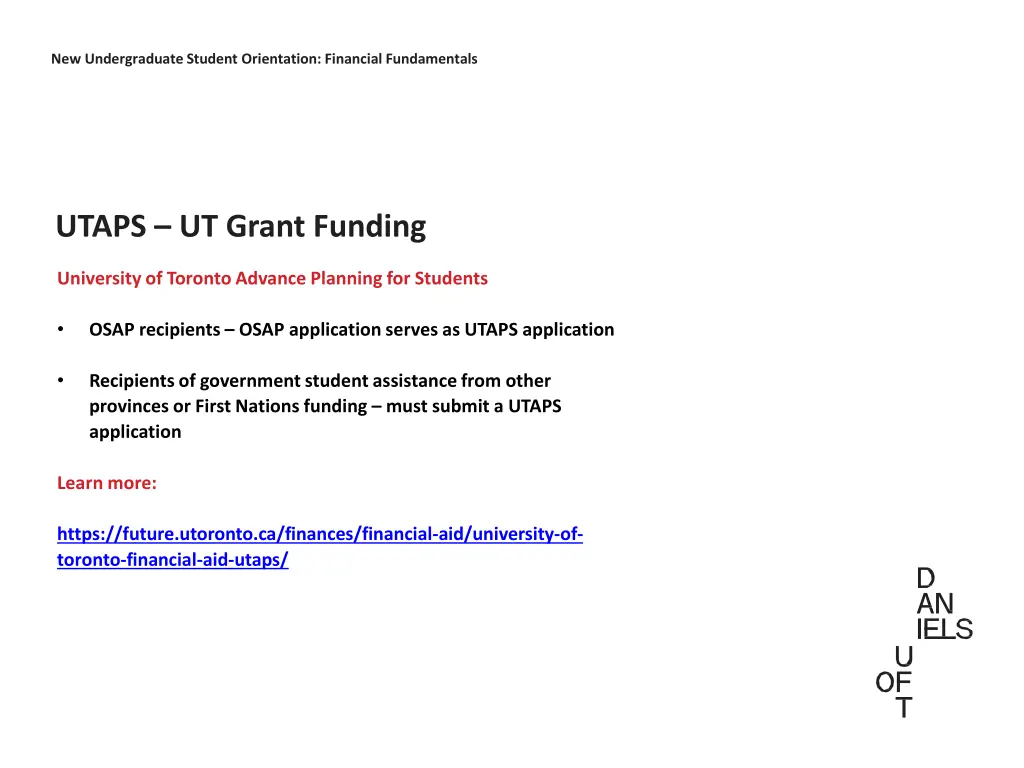new undergraduate student orientation financial 5