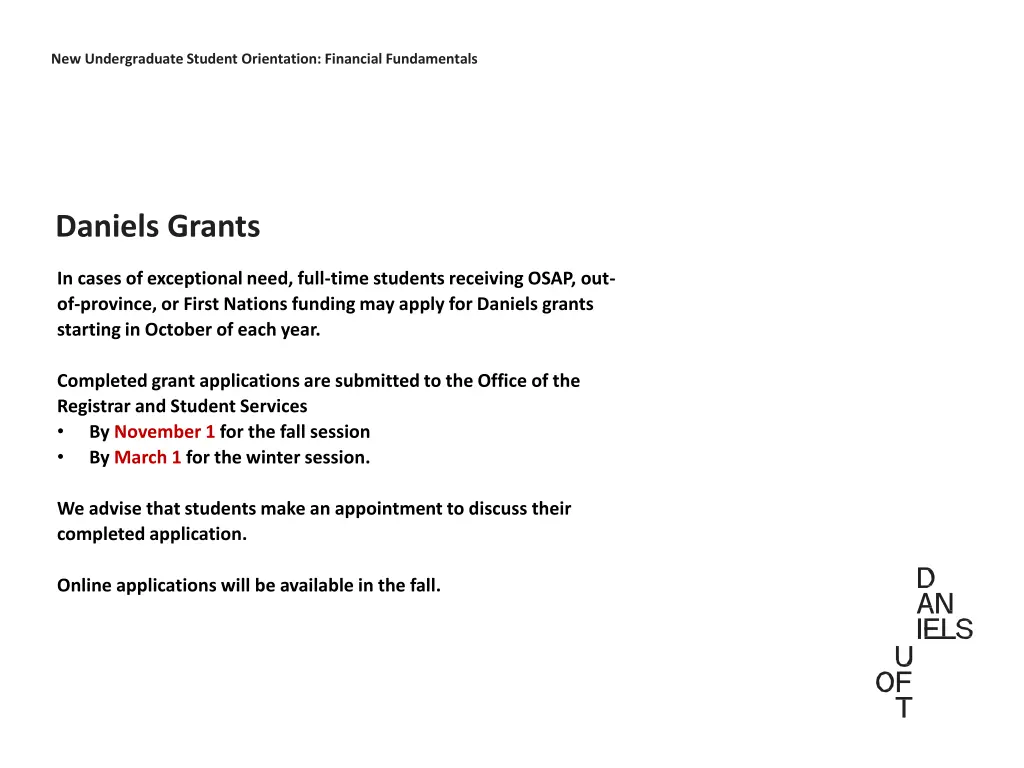 new undergraduate student orientation financial 9