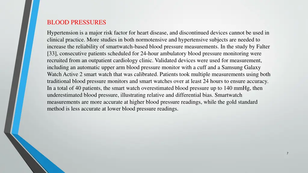 blood pressures