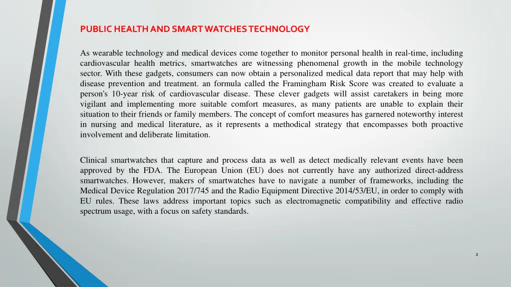 public health and smart watches technology
