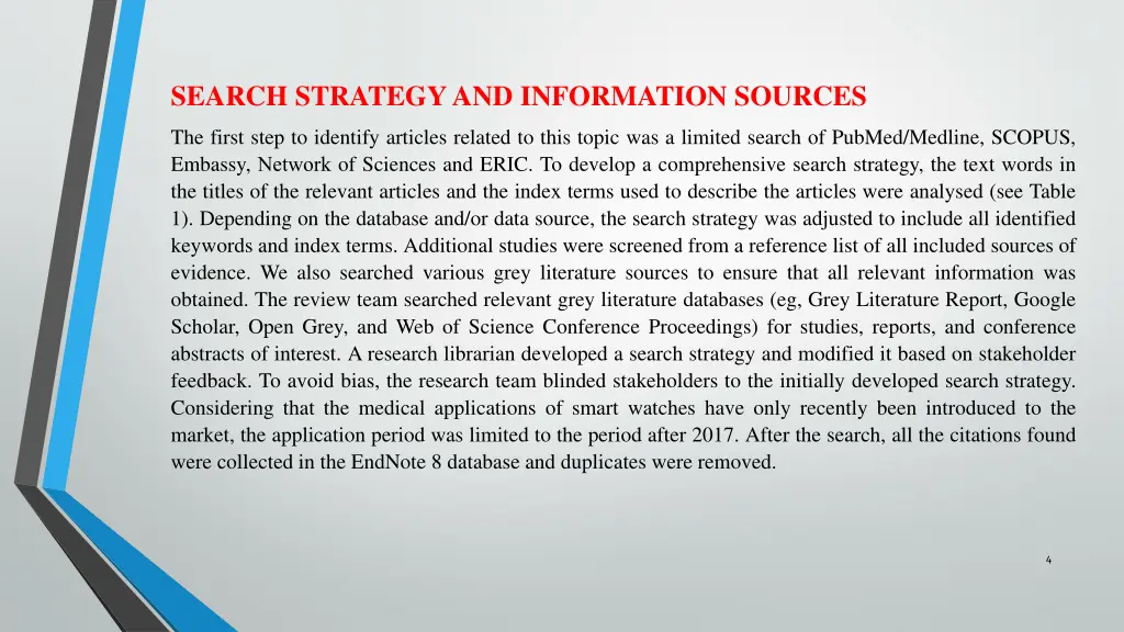 search strategy and information sources