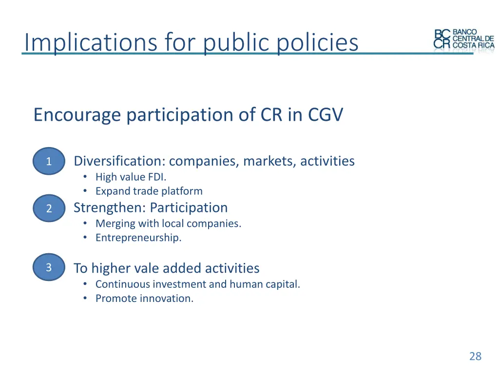 implications for public policies