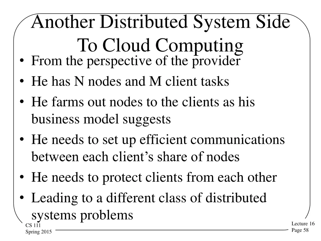 another distributed system side to cloud