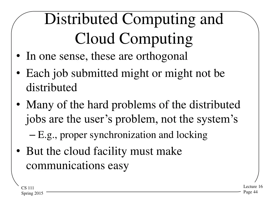 distributed computing and cloud computing