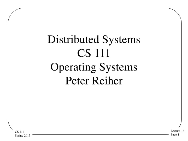 distributed systems cs 111 operating systems