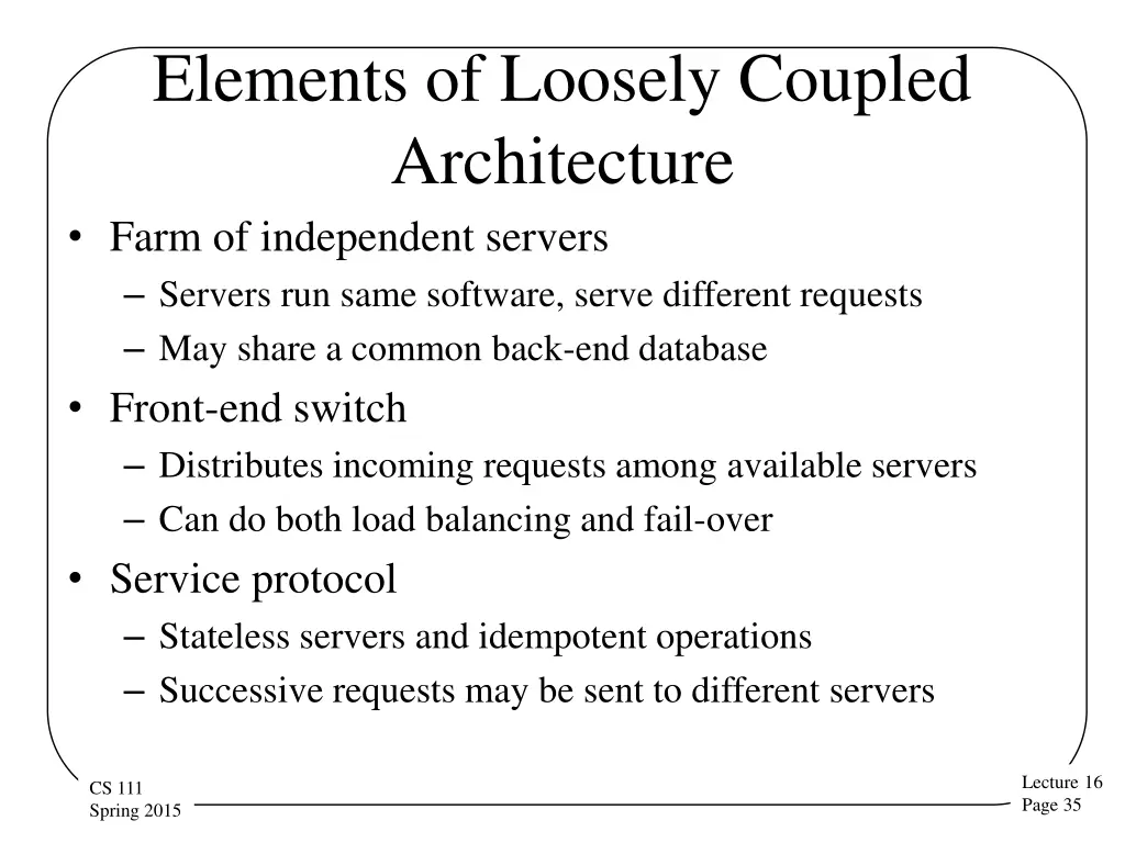 elements of loosely coupled architecture farm