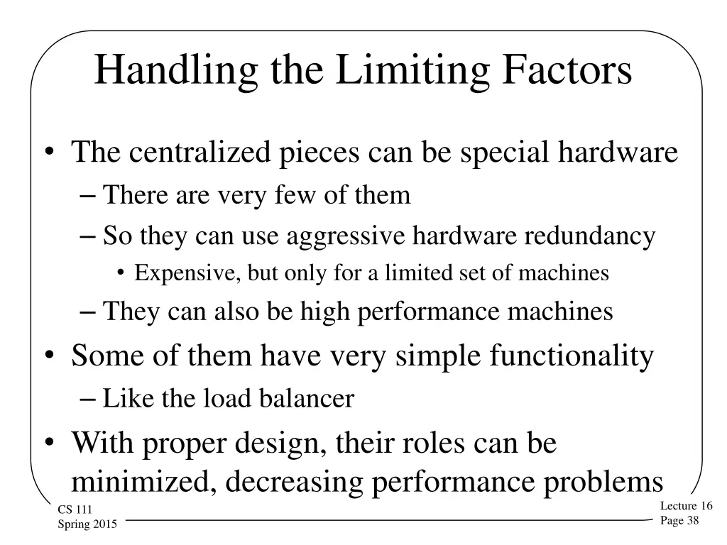 handling the limiting factors