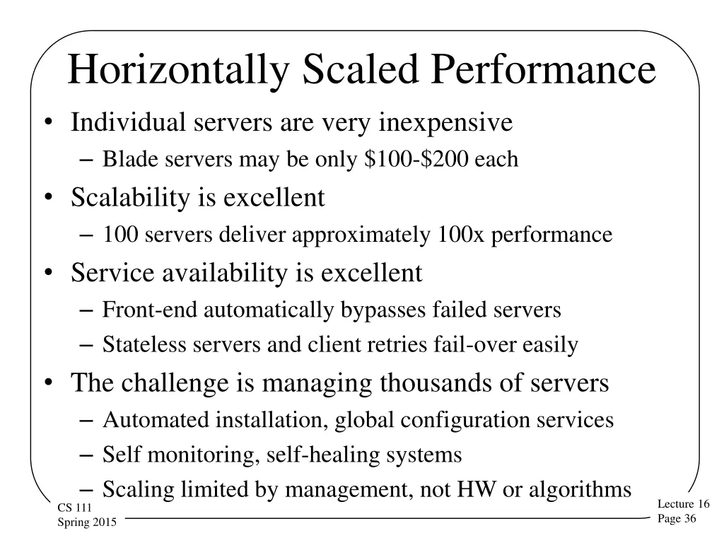 horizontally scaled performance individual